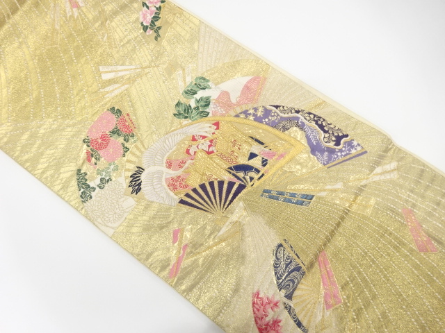 九百錦　扇舞光琳文織り出し　袋帯